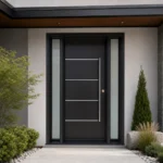 SD210 steel entry door installed home entrance scene