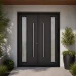 SD215 steel entry door installed home entrance scene