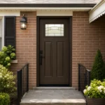 SD223 steel entry door installed home entrance scene