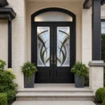 SD231 steel entry door installed home entrance scene