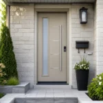 SD233 steel entry door installed home entrance scene
