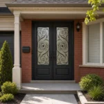 SD234 steel entry door installed home entrance scene