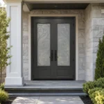 SD235 steel entry door installed home entrance scene