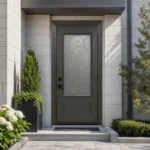 SD237 steel entry door installed home entrance scene