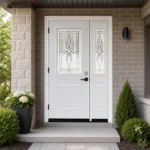 SD239 steel entry door installed home entrance scene