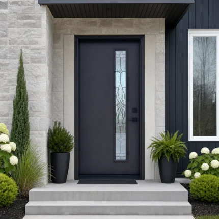 SD240 steel entry door installed home entrance scene