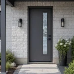 SD241 steel entry door installed home entrance scene