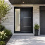 SD247 steel entry door installed home entrance scene