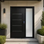 SD248 steel entry door installed home entrance scene