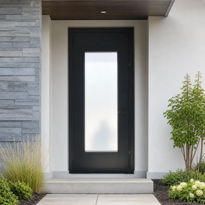 SD250 steel entry door installed home entrance scene