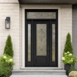 SD251 steel entry door installed home entrance scene