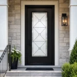 SD252 steel entry door installed home entrance scene