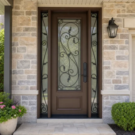SD255 steel entry door installed home entrance scene