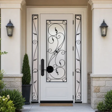 SD256 steel entry door installed home entrance scene