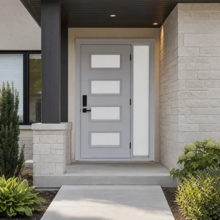 SD260 steel entry door installed home entrance scene