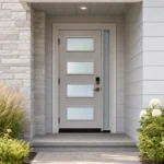 SD262 steel entry door installed home entrance scene