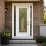 SD263 steel entry door installed home entrance scene