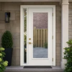 SD264 steel entry door installed home entrance scene