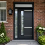 SD265 steel entry door installed home entrance scene