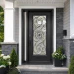 SD267 steel entry door installed home entrance scene